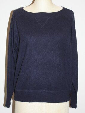 J.CREW ITALIAN CASHMERE NAVY BLUE LOOSE OVERSIZED SWEATER - XS 0 2 4
